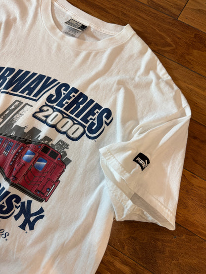 2000 New York Yankees Subway Series Vintage Puma MLB Cropped Tee (XL)