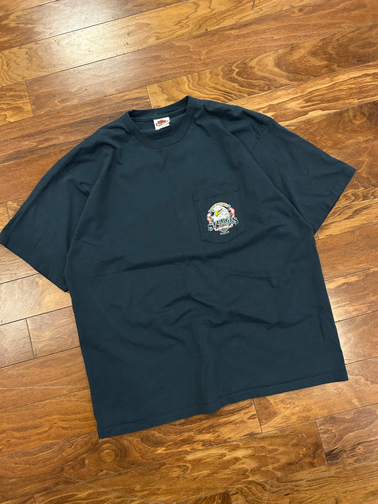 2012 Harley Davidson Sturgis Mount Rushmore Blue Pocket Tee (XXL)