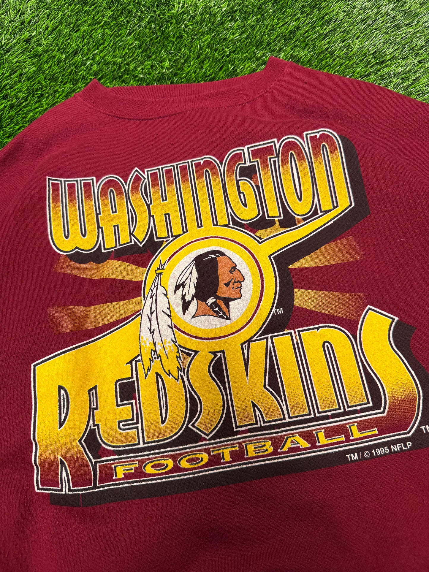 1995 Washington Redskins Vintage Spell Out Crewneck (XXL)