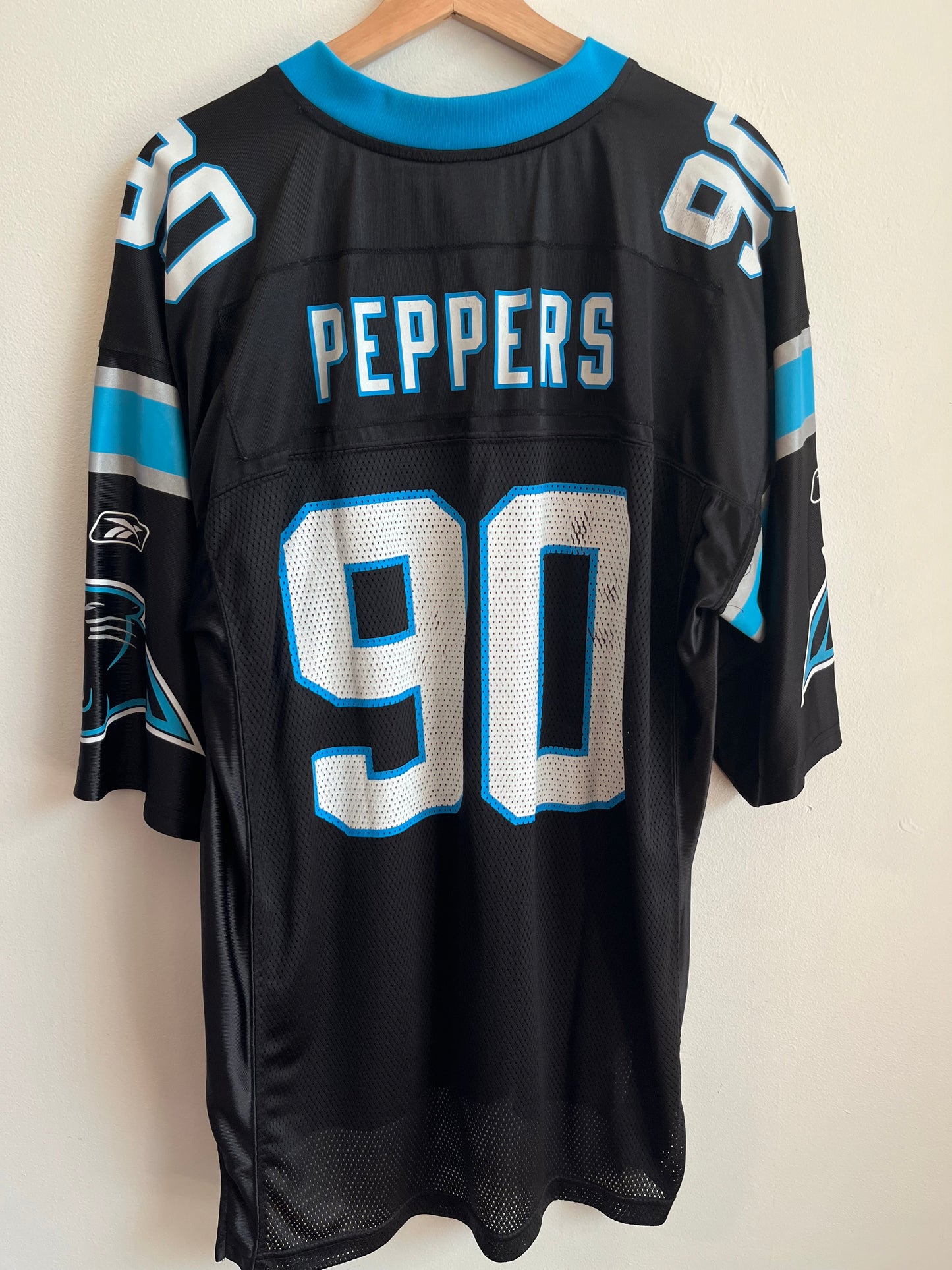 00s Carolina Panthers Julius Peppers Reebok Jersey (L)