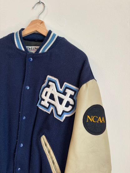 80s UNC DeLong True Vintage Embroidered Varsity Jacket (L)
