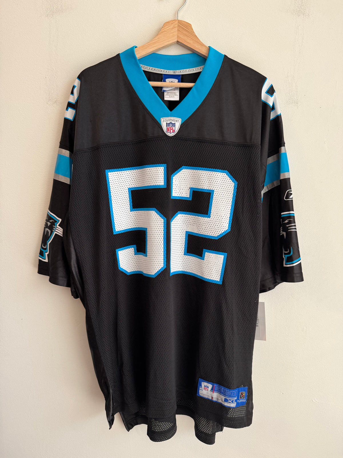 00s Carolina Panthers Jon Beason Reebok Home Jersey (XL)