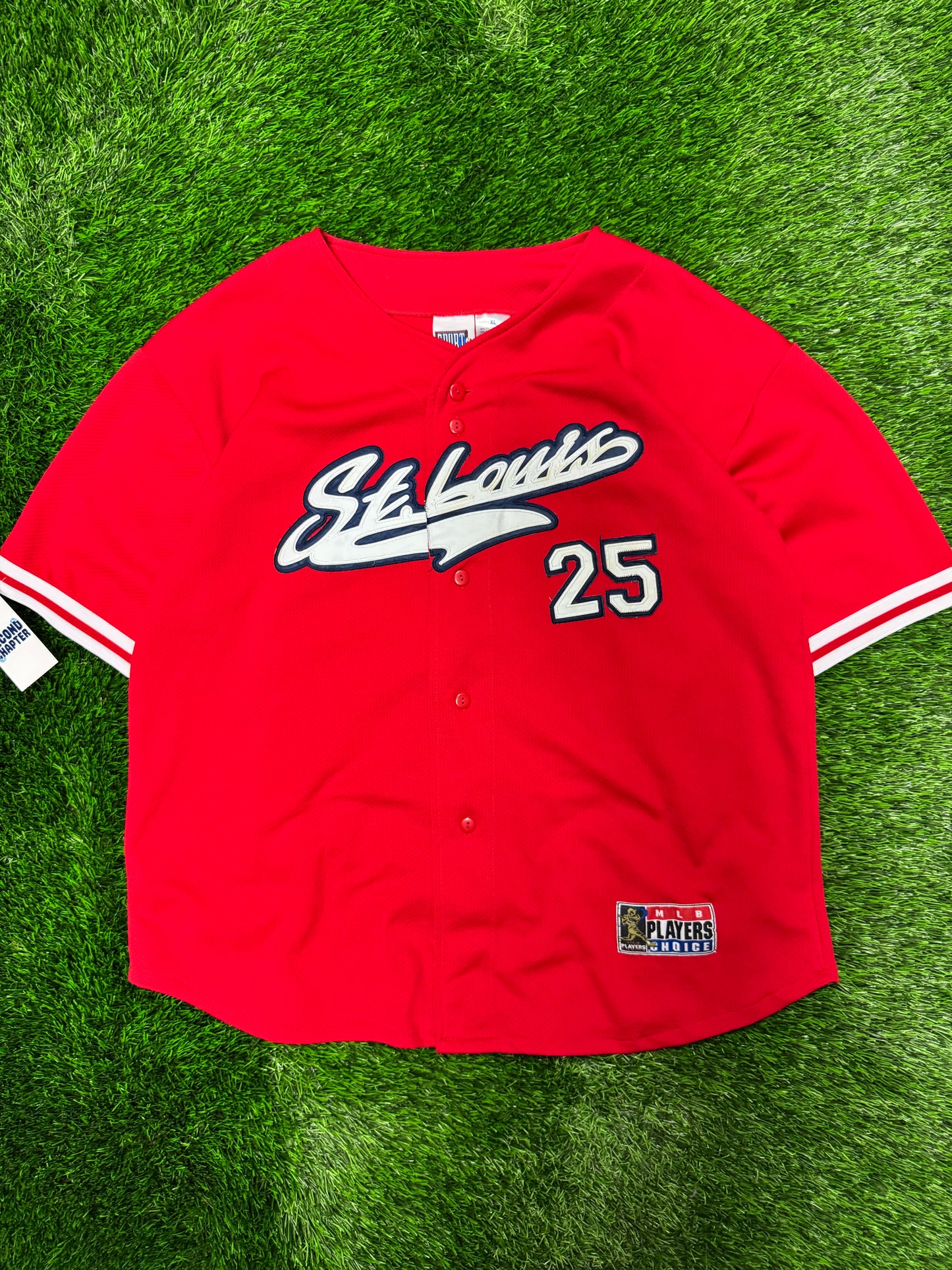 90s St Louis Cardinals Mark McGwire #25 Vintage MLB Players Choice Baseball Jersey (XL)