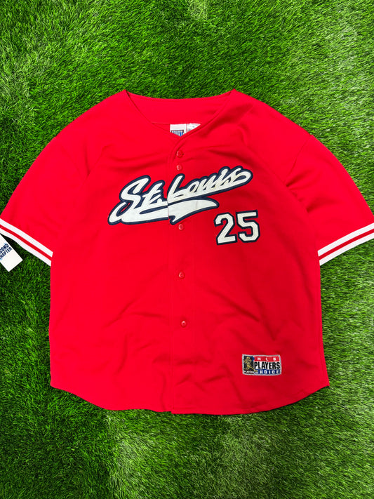 90s St Louis Cardinals Mark McGwire #25 Vintage MLB Players Choice Baseball Jersey (XL)