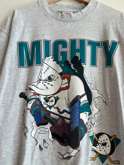 90s Mighty Ducks Vintage NHL Nutmeg Breakthrough Tee (XL)