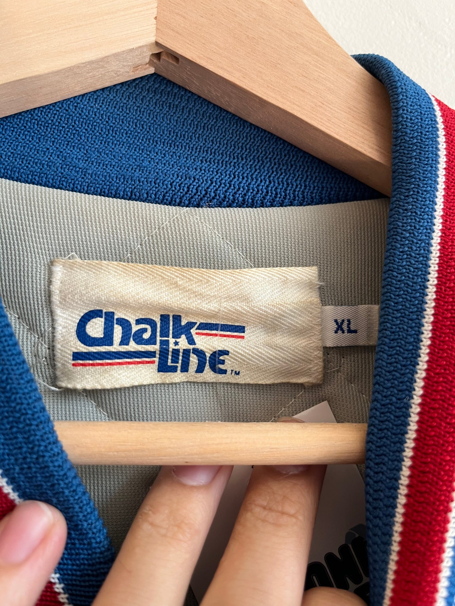 1990s New York Giants Big Spell Out Chalkline Satin Jacket (XL)