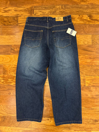 00s Vibes Baggy Dark Blue Jeans (36 x 30)