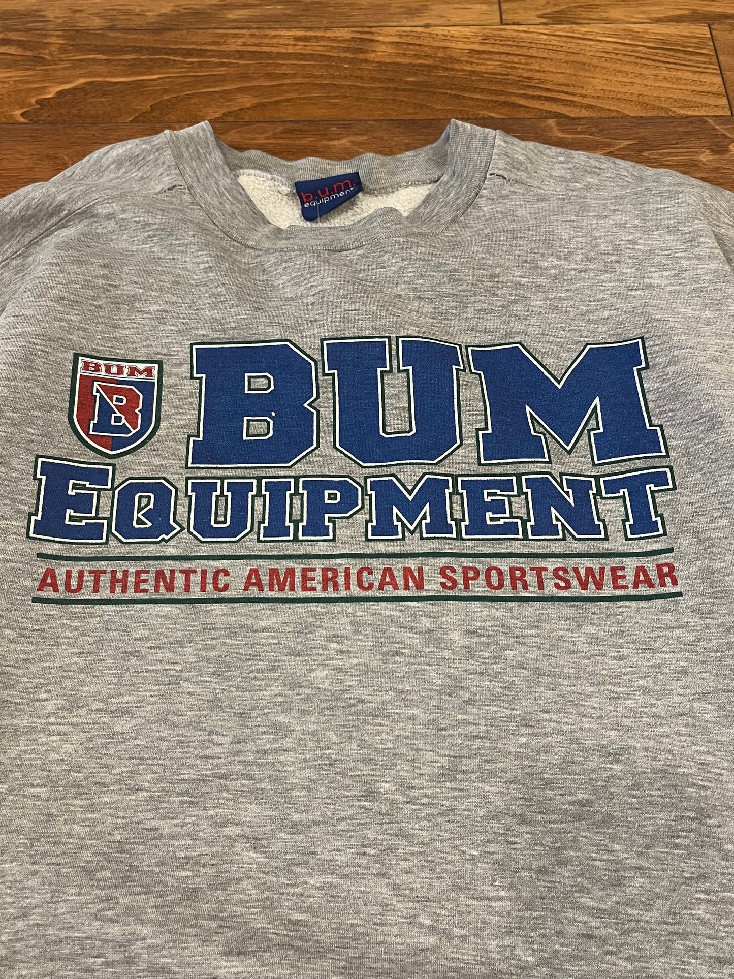 00s Bum Equipment Distressed Grey Crewneck (XL)