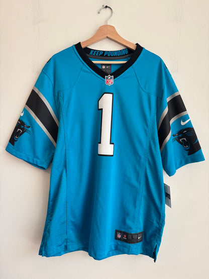 2016 Carolina Panthers Cam Newton Electric Blue Jersey (L)