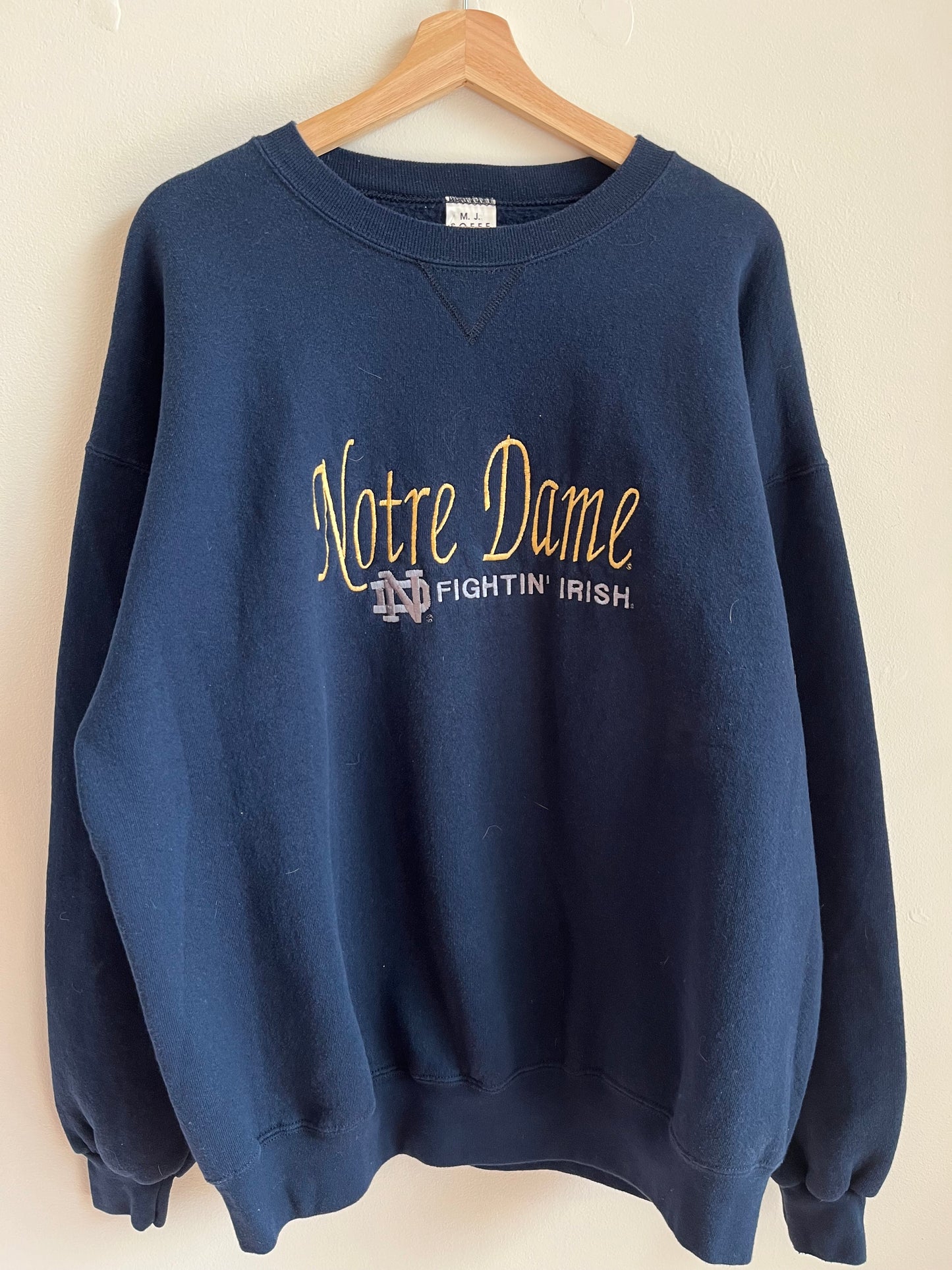 90s Notre Dame Fightin' Irish Embroidered Crewneck (XL)