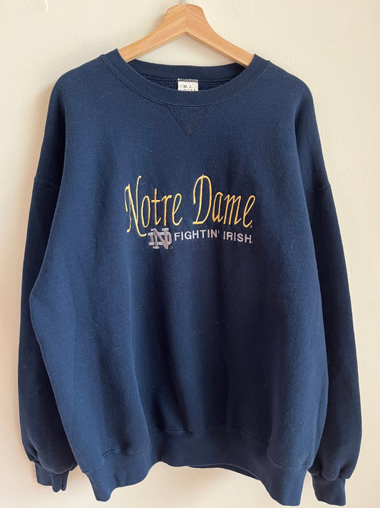 90s Notre Dame Fightin' Irish Embroidered Crewneck (XL)