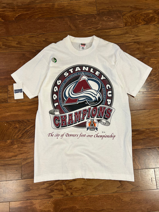 1996 Colorado Avalanche Stanley Cup Champions Vintage Deadstock NHL Tee (L)