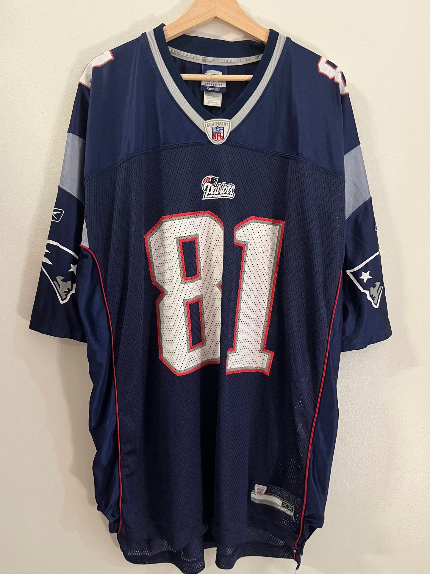 00s New England Patriots Randy Moss Reebok NFL Jersey (XXL)