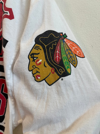 90s Chicago Blackhawks Salem 1/4th Sleeve Shirt (Youth L/XL)