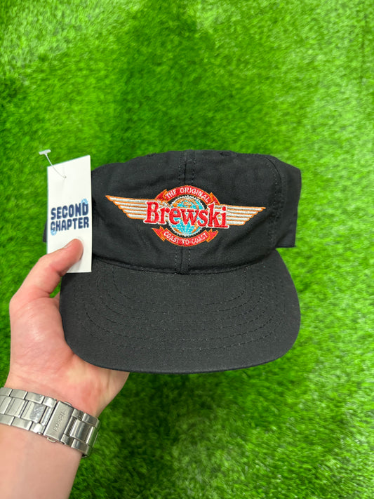 90s Brewski "Coast to Coast" Beer Promo Vintage Snapback Hat (OS)