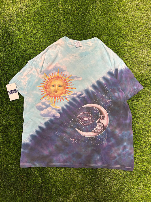 1995 Tammy Schatz Sun And Moon Tie Dye Vintage Tee (XL)