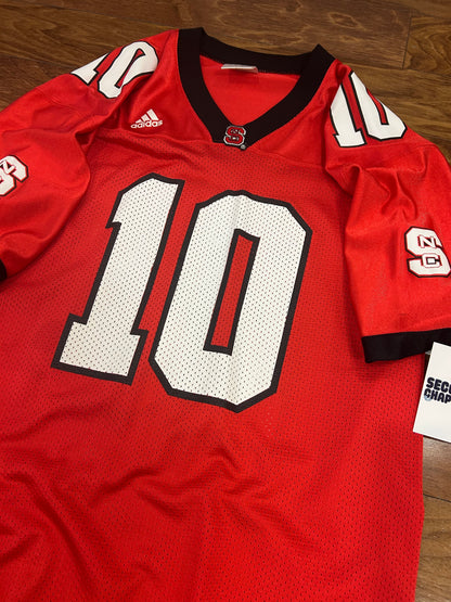 00s NC State (NCSU) Vintage #10 Adidas Football Jersey (M)
