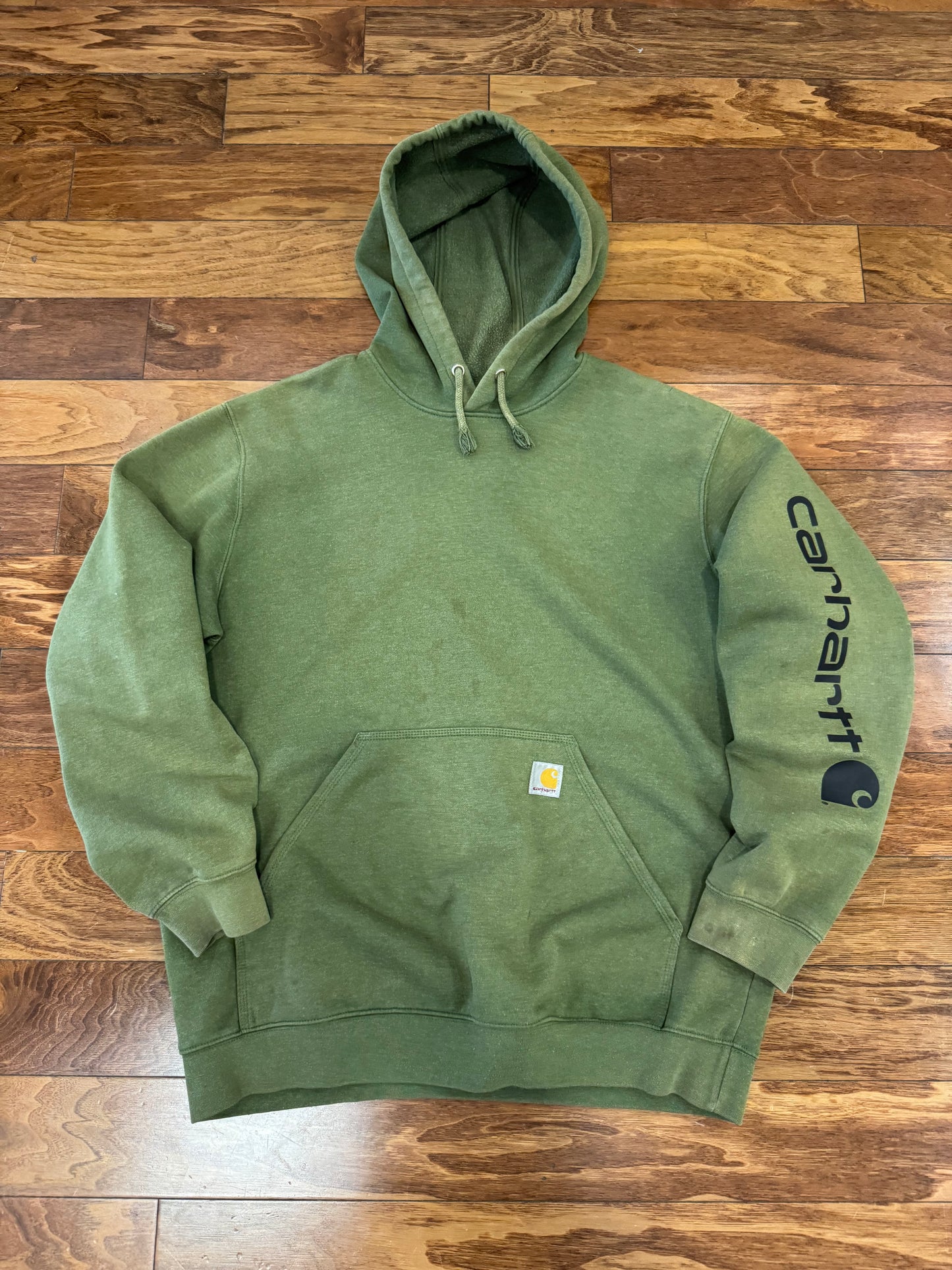 00s Carhartt Faded Green Essential Hoodie (L)