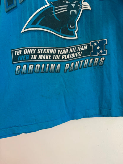 1996 Carolina Panthers Playoffs Stained Blue Tee (L)