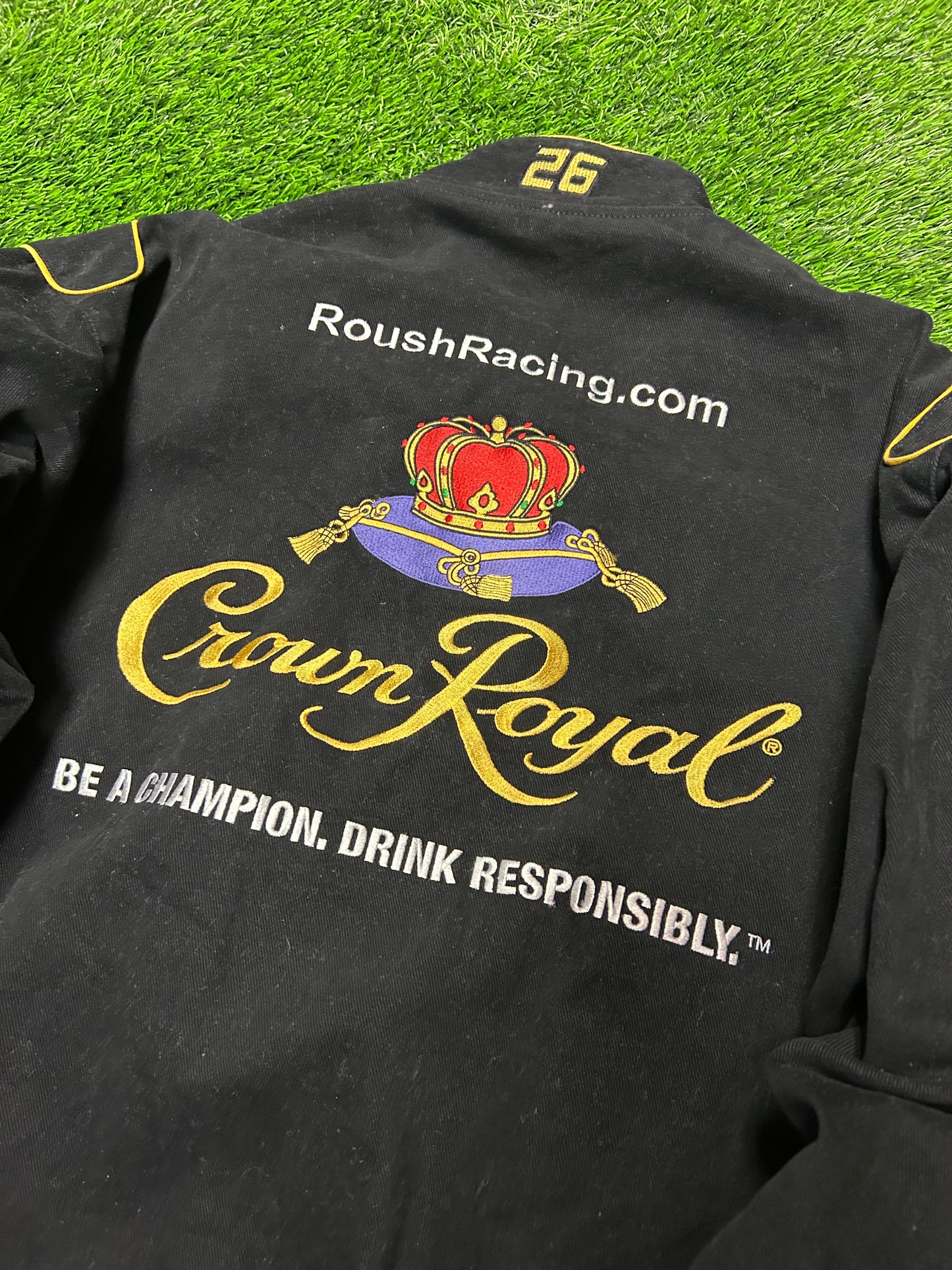 90s Crown Royal Vintage Nascar Jeff Hamilton Racing Jacket (XL)