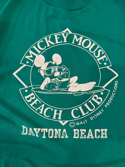 80s Mickey Mouse Beach Club Green Tee (M)