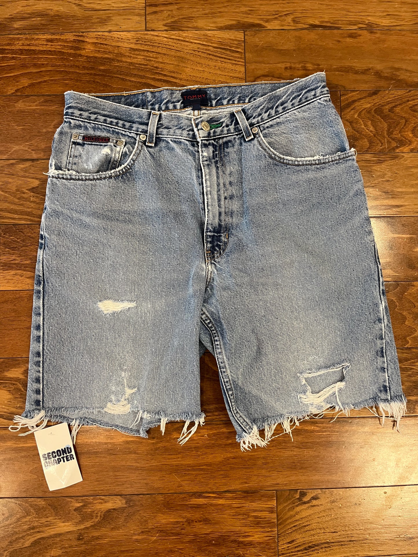 00s Tommy Hilfiger Distressed Jean Shorts (34)