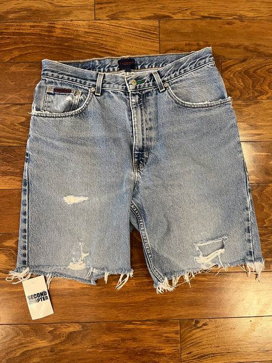 00s Tommy Hilfiger Distressed Jean Shorts (34)