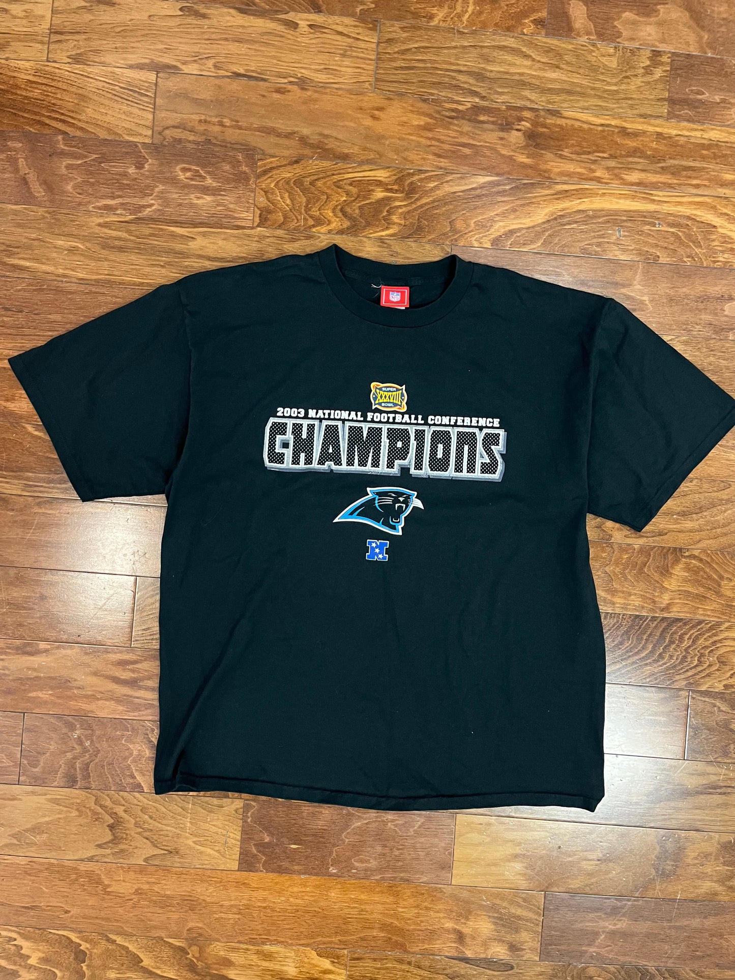 2003 Carolina Panthers Black Conference Champs Tee (XXL)