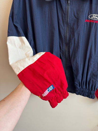 90s Ford Racing Checkered Flag Windbreaker (L)