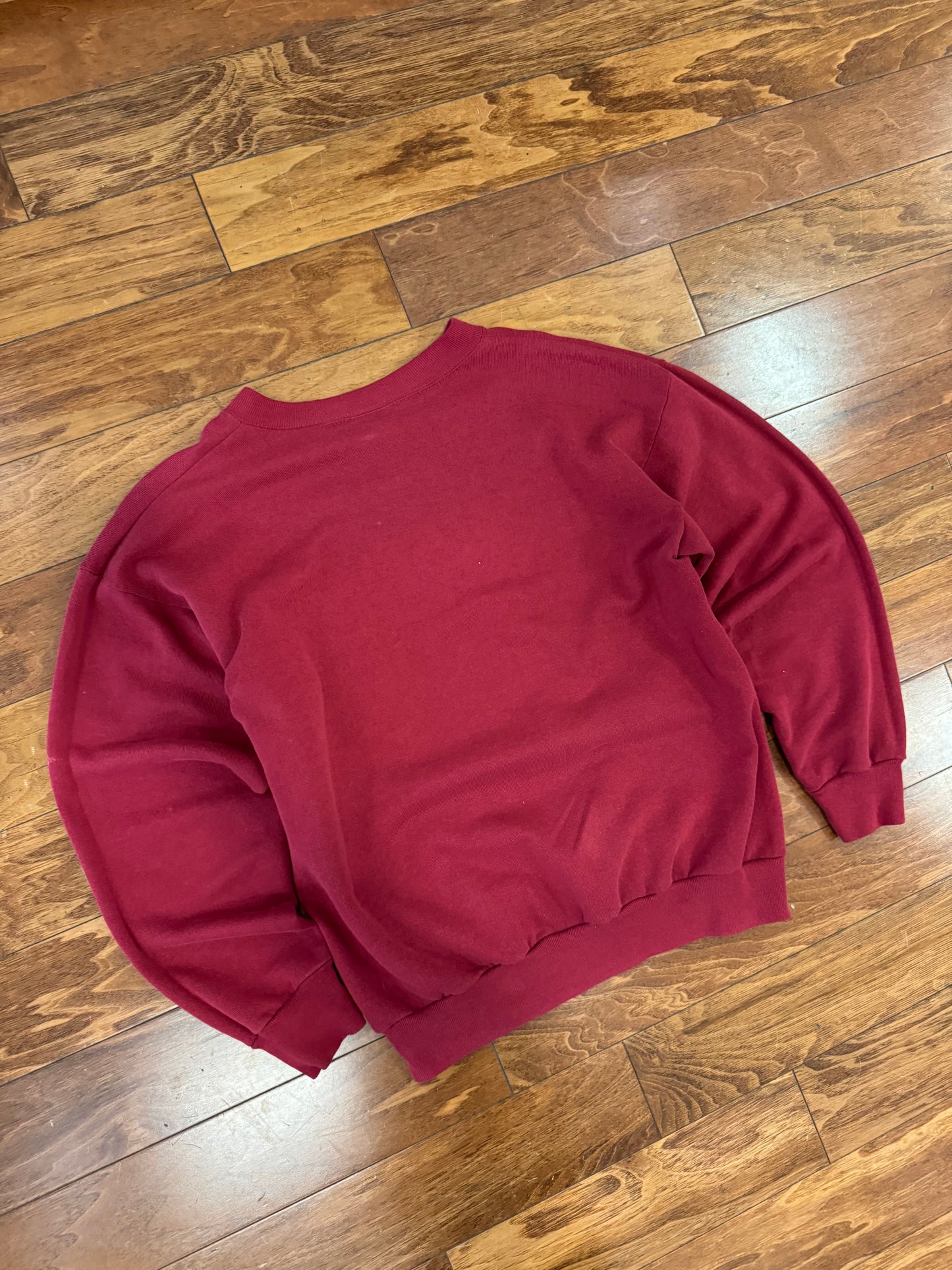 90s Mountain Lion Burgundy Vintage Nature Crewneck (L)