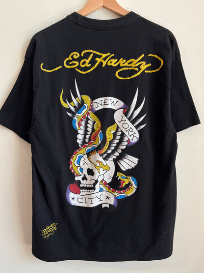 00s Ed Hardy Christian Audigier Tiger New York City Tee (L)