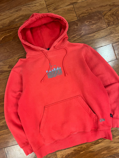 90s Stussy Skate Hip Hop Faded Red Hoodie (S)