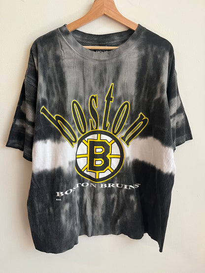00s Boston Bruins Vintage Tie Dye NHL Cropped Tee (XL)