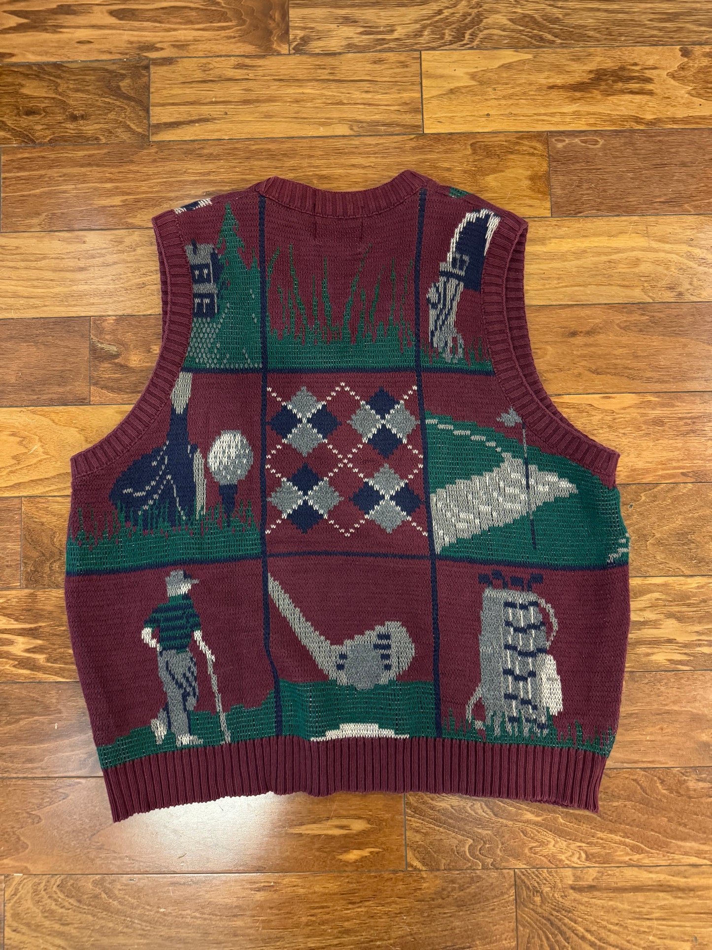90s Isle of Cotton Golf Designed Vintage Sweater Vest (L)