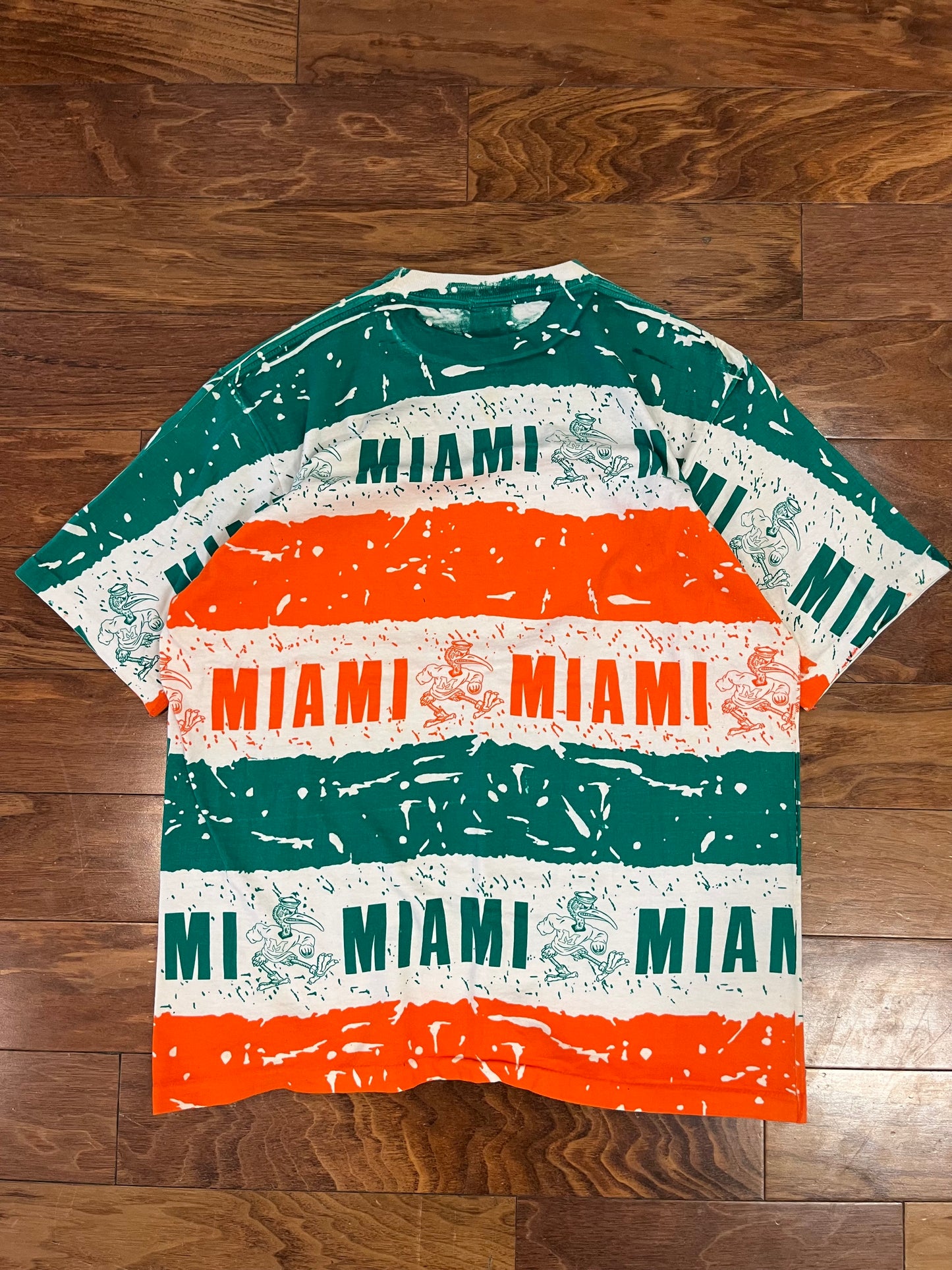 90s Miami Hurricanes Spell Out AOP Tee (L)