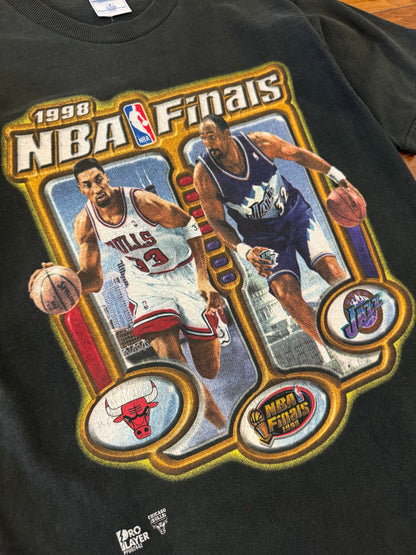 1998 Chicago Bulls v Utah Jazz Vintage NBA Finals Cropped Tee (M)