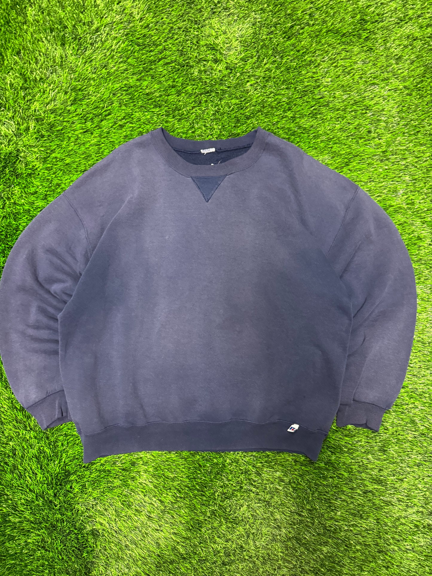 90s Russell Athletics Faded Navy Blank Crewneck (XXL)
