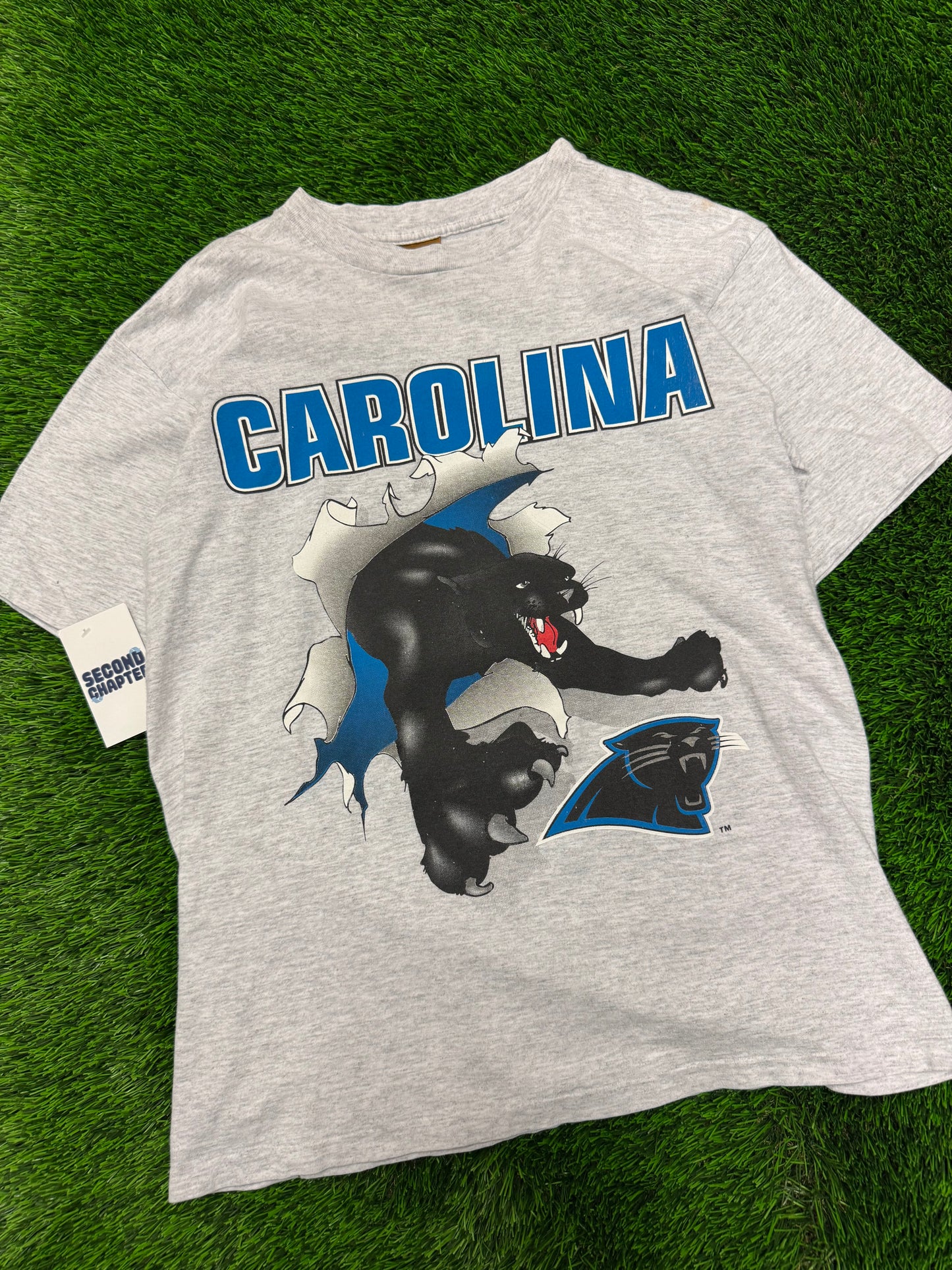 90s Carolina Panthers Gray Breakthrough Tee (M)