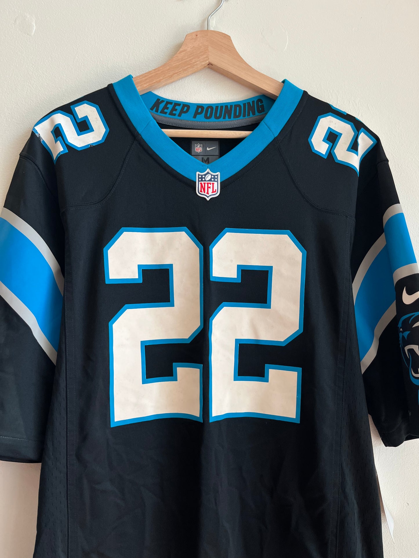 2016 Nike NFL Christian McCaffery Carolina Panthers Home Jersey (M)