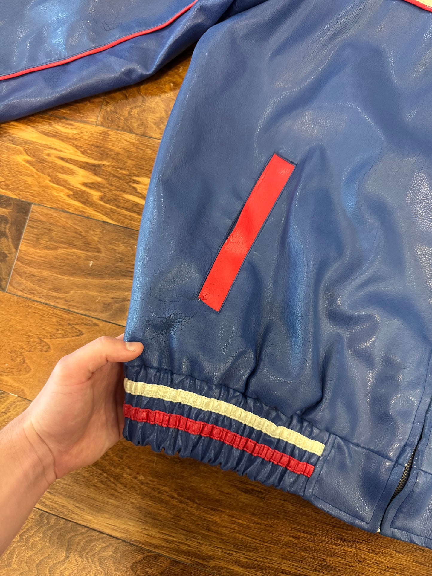 2010s New York Giants NFL Leather Jacket (XL)