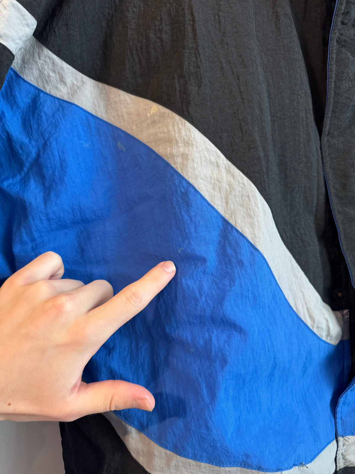 90s Carhartt Panthers Apex Black/Blue Puffer Jacket (XL)