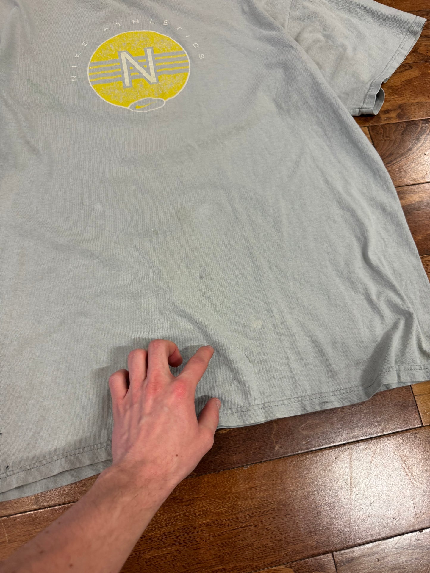 90s Nike Athletics Yellow Swoosh Tee (XL)
