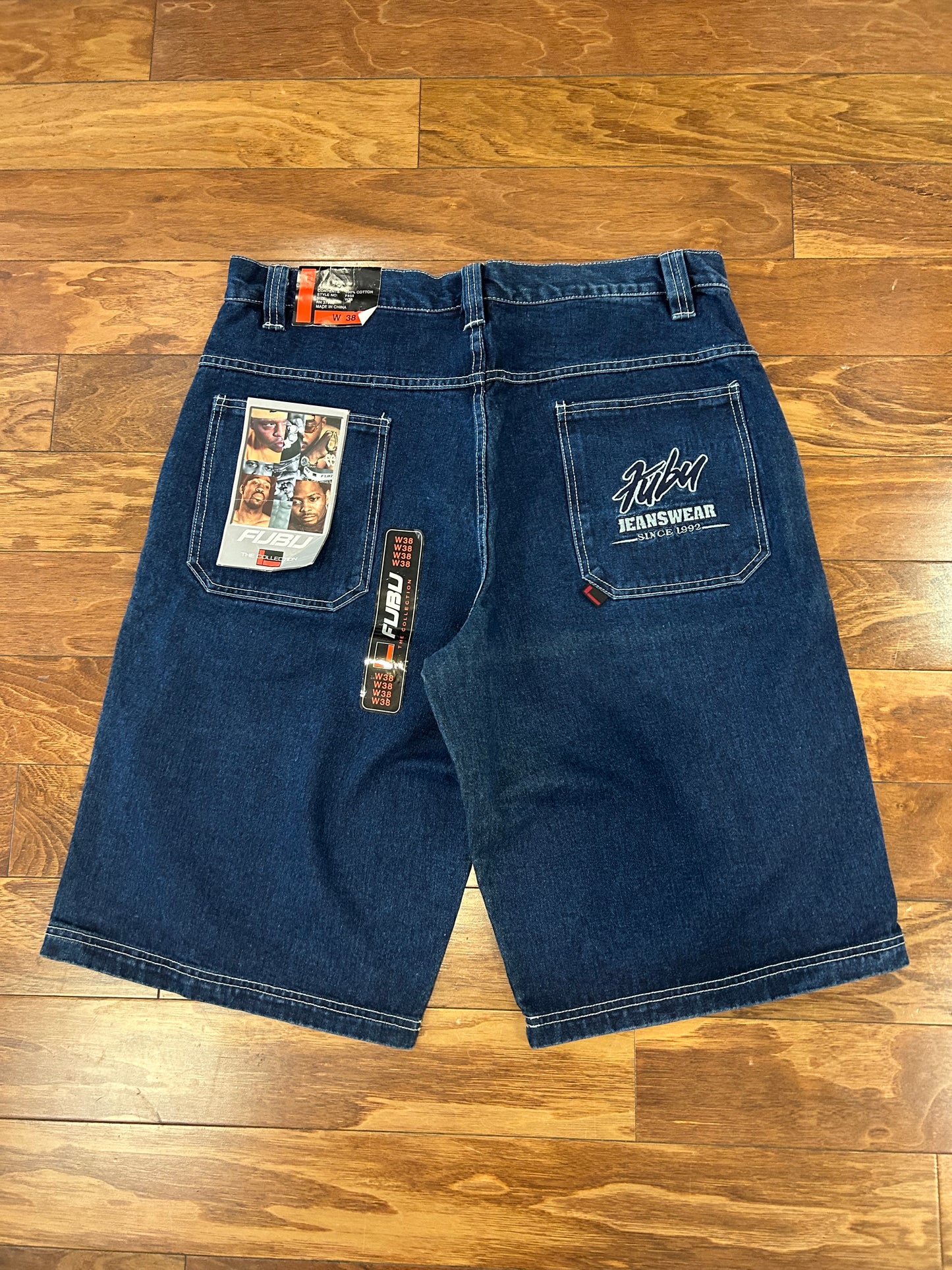00s Fubu Baggy Deadstock Embroidered Jean Shorts (38)