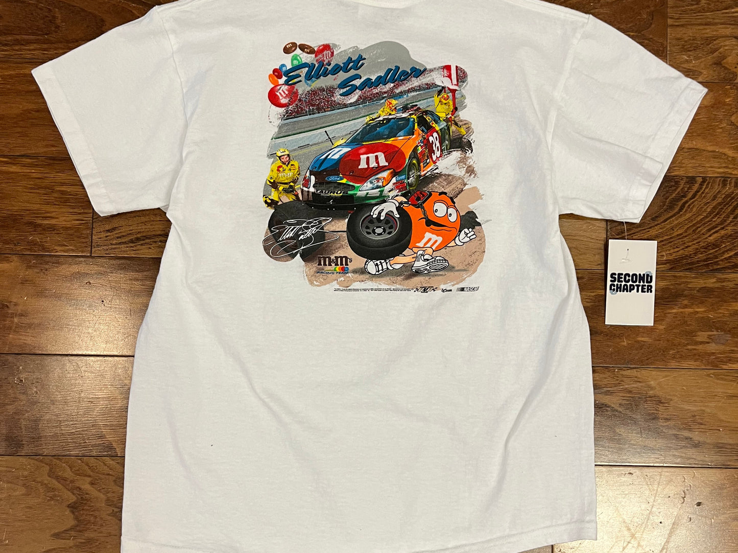 00s Elliot Sadler M&Ms Racing Team Nascar Tee (Youth XL)