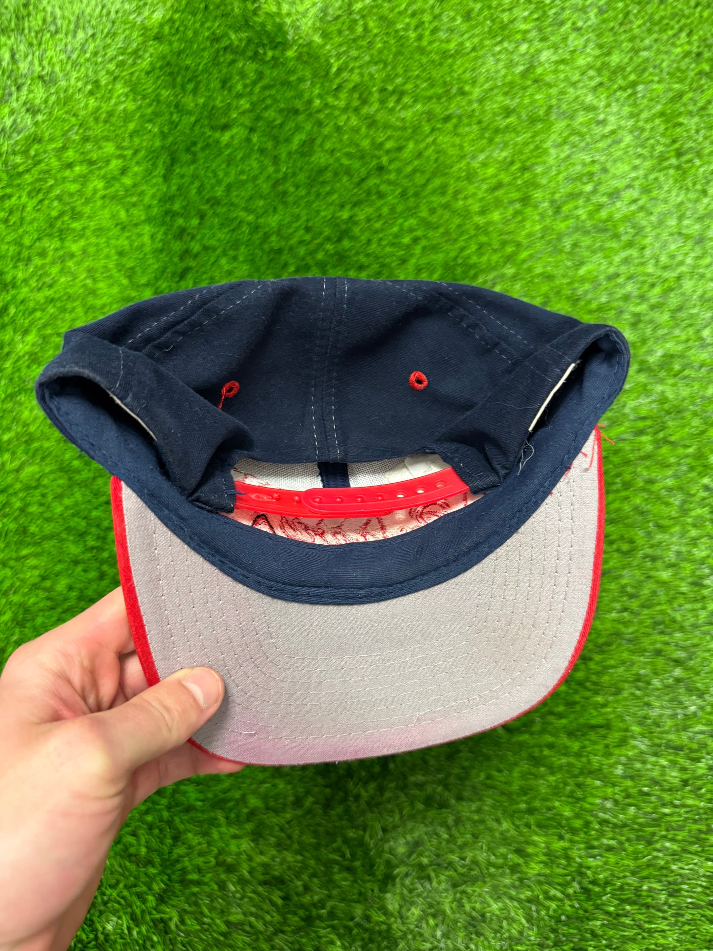 90s Atlanta Braves MLB Big Logo Vintage Snapback Hat (OS)