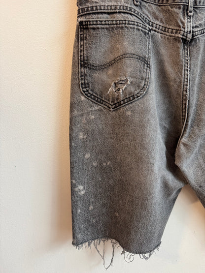 90s Lee Faded Black Distressed Shorts (36)