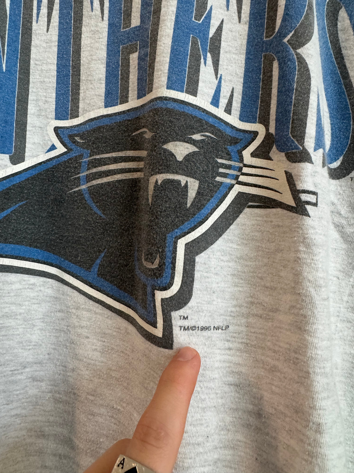 1996 Carolina Panthers Boxy Grey Tee (XL)