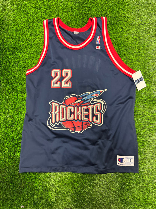 90s Houston Rockets Clyde Drexler #22 Vintage Champion NBA Jersey (L)