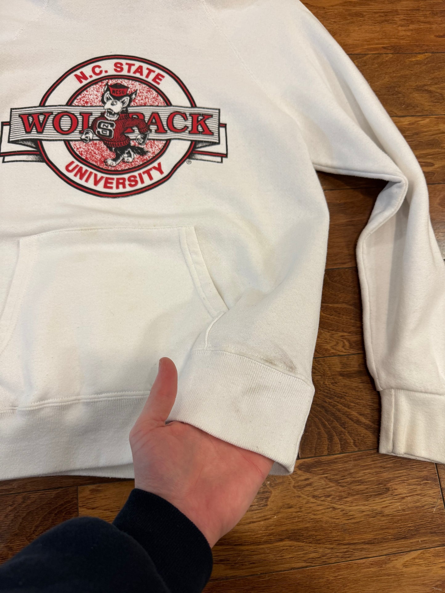 80s NC State Wolfpack Vintage Mascot Hoodie (L)