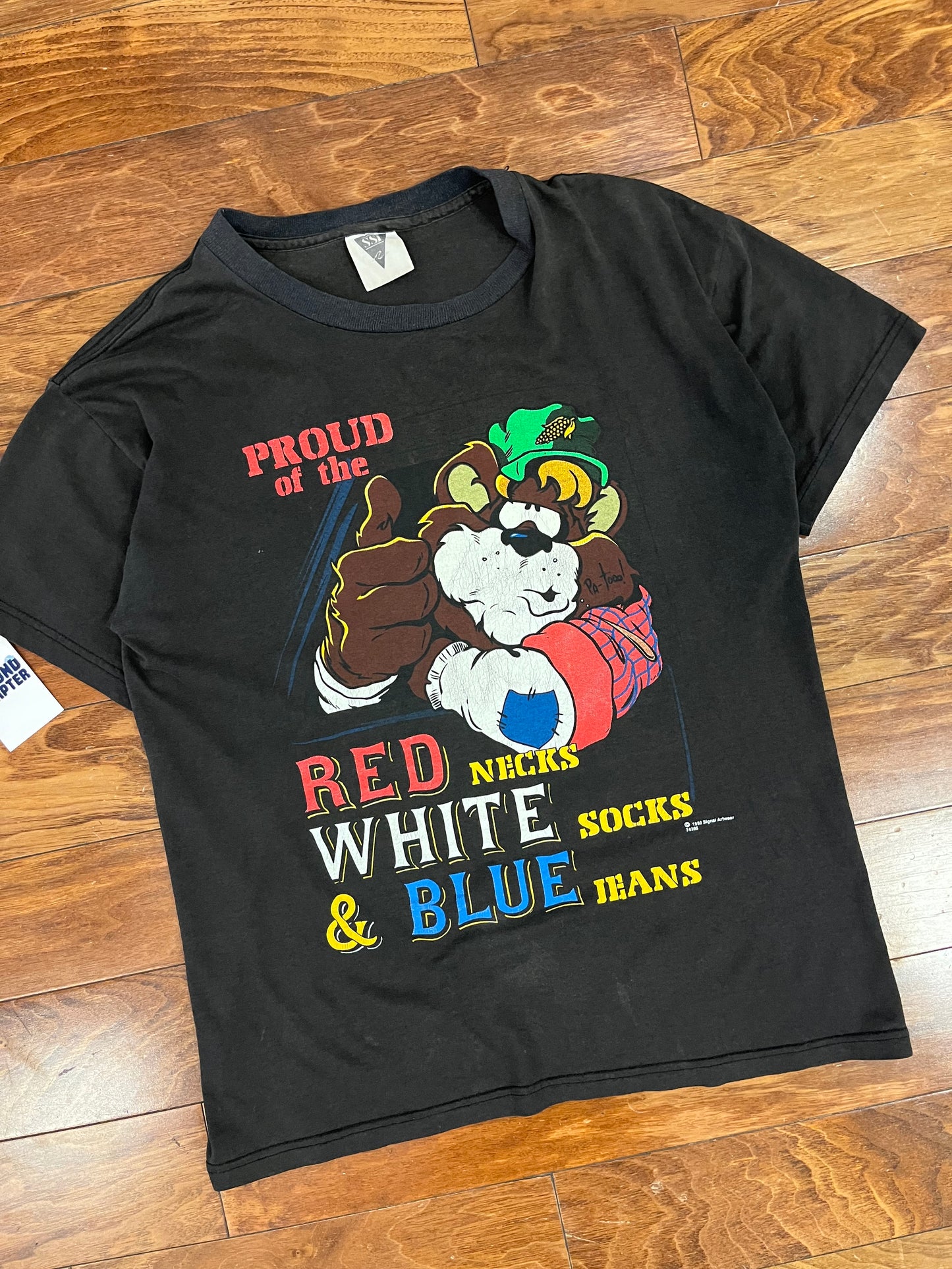 90s Proud of the Red White & Blue Graphic Tee (L)